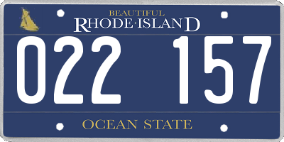 RI license plate 022157