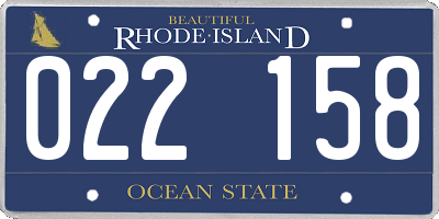 RI license plate 022158