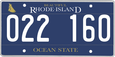 RI license plate 022160