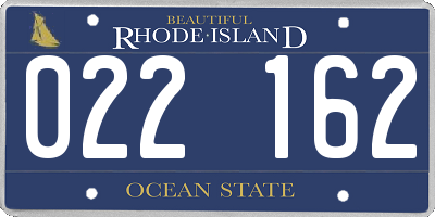 RI license plate 022162