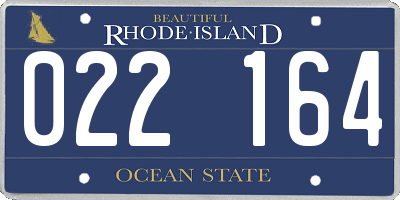 RI license plate 022164