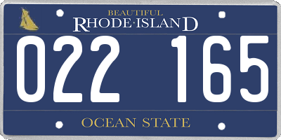 RI license plate 022165