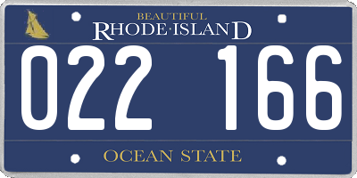 RI license plate 022166