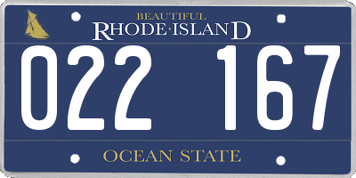 RI license plate 022167