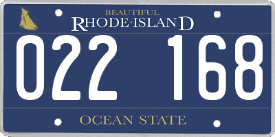 RI license plate 022168
