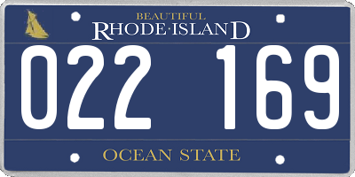 RI license plate 022169