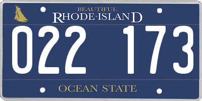 RI license plate 022173