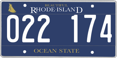 RI license plate 022174