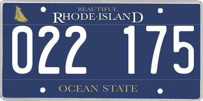 RI license plate 022175