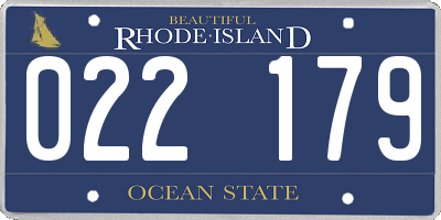 RI license plate 022179
