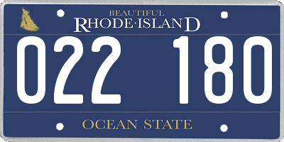 RI license plate 022180