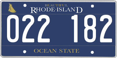 RI license plate 022182