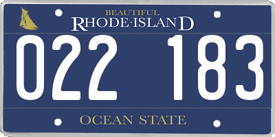 RI license plate 022183