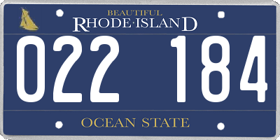 RI license plate 022184
