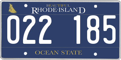 RI license plate 022185