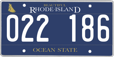 RI license plate 022186