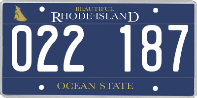 RI license plate 022187