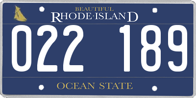 RI license plate 022189