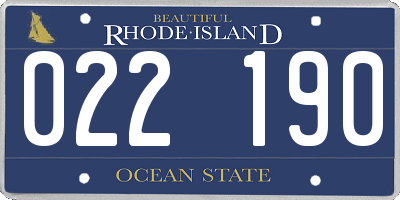 RI license plate 022190