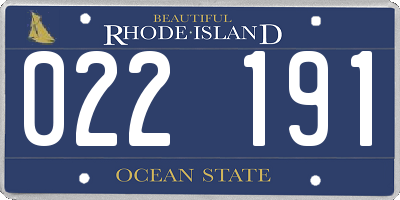 RI license plate 022191