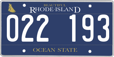 RI license plate 022193