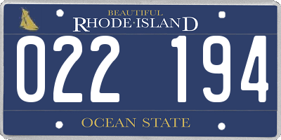 RI license plate 022194