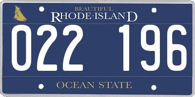 RI license plate 022196