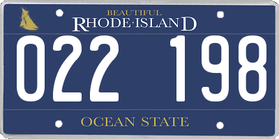 RI license plate 022198