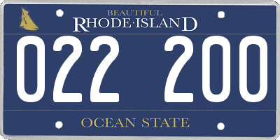 RI license plate 022200