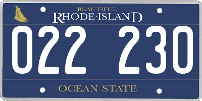 RI license plate 022230