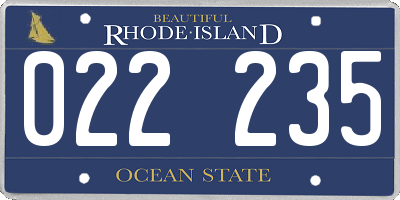 RI license plate 022235