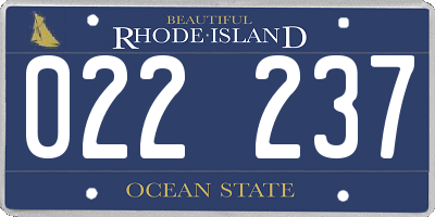 RI license plate 022237