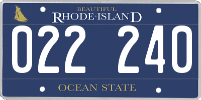 RI license plate 022240