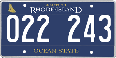 RI license plate 022243