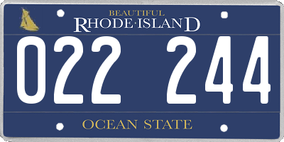 RI license plate 022244