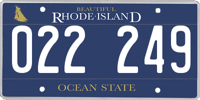 RI license plate 022249