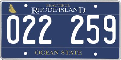 RI license plate 022259