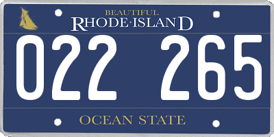 RI license plate 022265