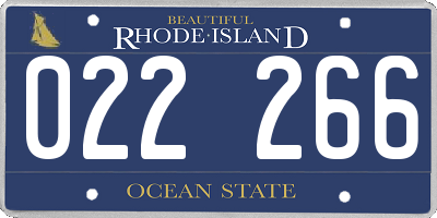 RI license plate 022266
