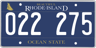 RI license plate 022275