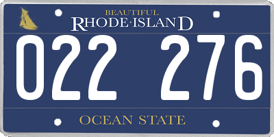 RI license plate 022276