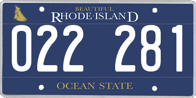 RI license plate 022281