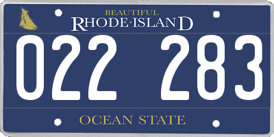 RI license plate 022283