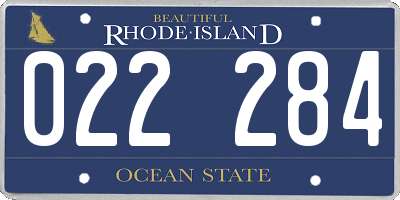 RI license plate 022284