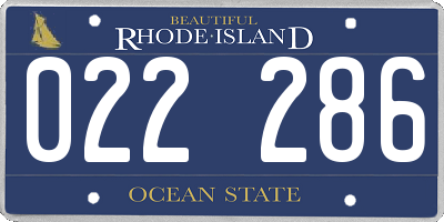 RI license plate 022286