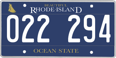 RI license plate 022294