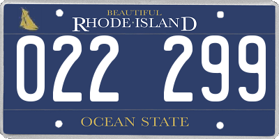 RI license plate 022299