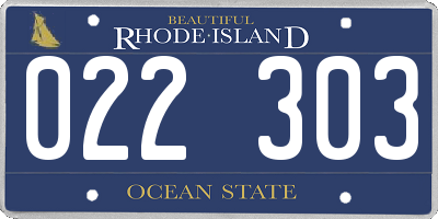 RI license plate 022303