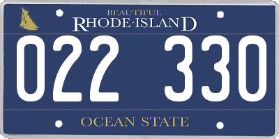 RI license plate 022330