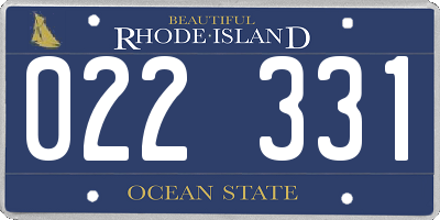RI license plate 022331